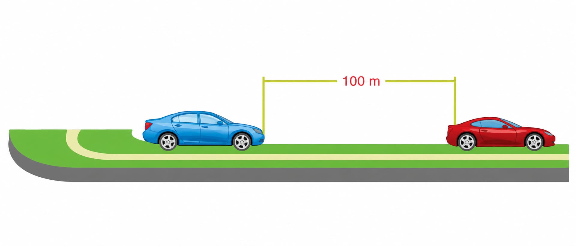Two cars separated by a distance for a gravitational force question